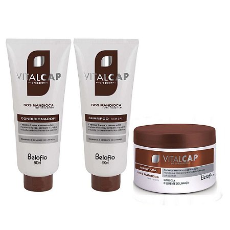 Kit Vitalcap Sos Mandioca (shampoo+condicionador+máscara)