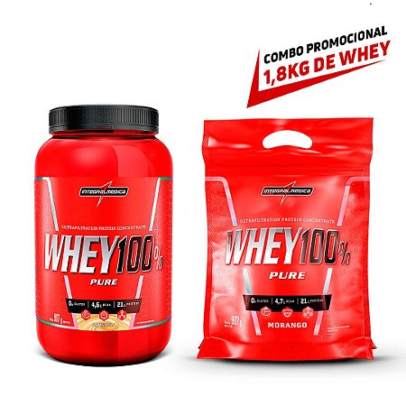 KIT INTEGRALMEDICA 4 - WHEY 100% POTE 900G + WHEY 100% REFIL 900G