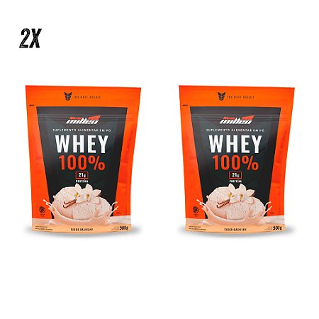 COMBO NEW MILLEN - 2x 100% WHEY PROTEIN REFIL 900G (1,8KG TOTAL)