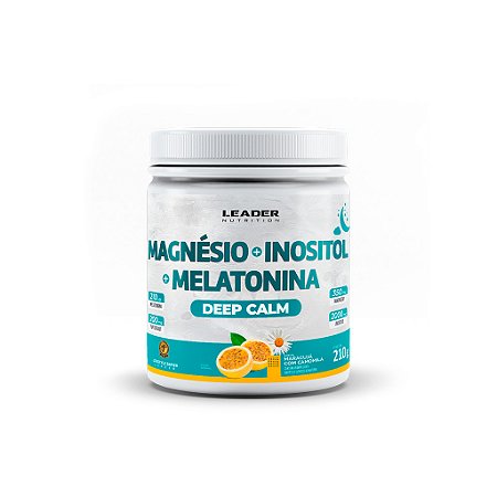 DEEP CALM MAGNÉSIO + INOSITOL + MELATONINA MARACUJA COM CAMOMILA LEADER NUTRITION - 210G