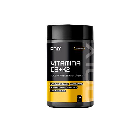 VITAMINA D3 + K2 ONLY NUTRITION - 120 CAPS