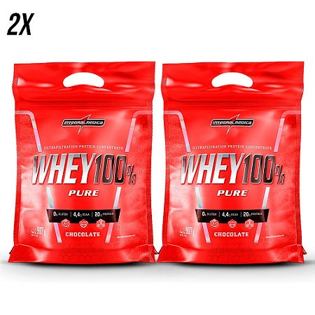 COMBO - 2x WHEY 100% PURE INTEGRALMÉDICA 900G (1,8KG TOTAL)