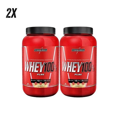 COMBO - 2x WHEY 100% PURE INTEGRALMEDICA 900G (1,8KG TOTAL)