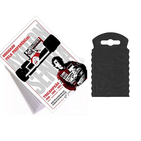 kit 100 tapetes Lava Rápido Lavajato Ayrton Senna + 25 lixeira tnt