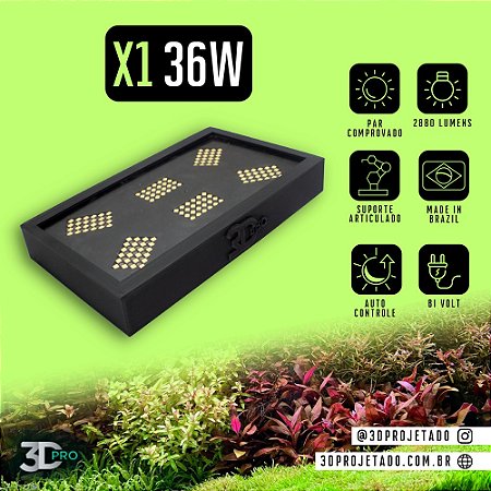 Luminaria X1 36W (Wi-Fi)- Luminaria para aquário plantado