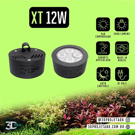 Luminaria XT 12W 1000 lumens - Luminaria para Aquário Plantado
