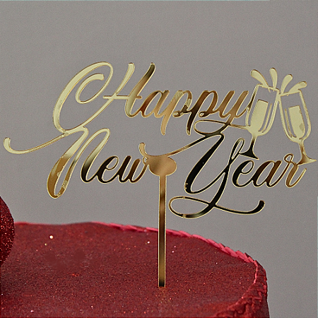 Topo de Bolo - Happy New Year