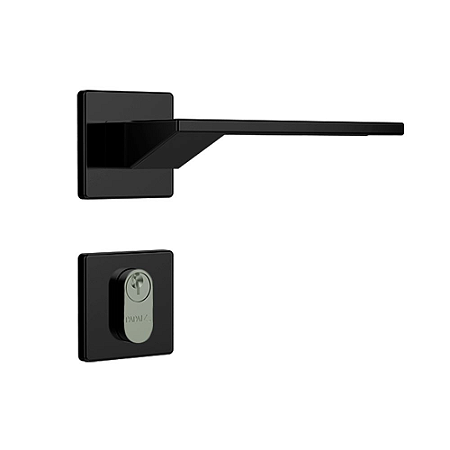 Fechadura para Porta de Entrada Preto Fosco 40mm com Roseta MZ630 Design Papaiz