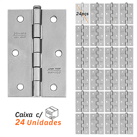 Dobradiça Modelo 850  - 3" Polido - Silvana 24pçs