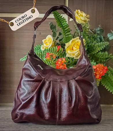 Bolsa Saco de Couro Legitimo Lia Modas ( Ref-360g )
