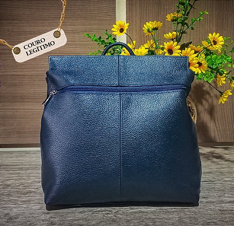 Mochila Feminina de Couro Legitimo Lia Modas (ref-107)