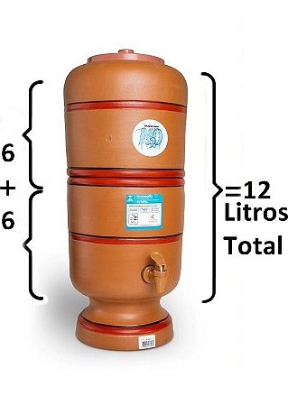 Filtro de Barro 6 litros Tradicional - Filtros de Barro H2O - A melhor  qualidade de água!