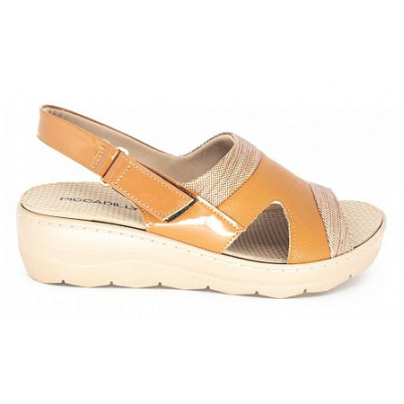 Sandália Piccadilly Linha SPA Anabela Médio 568027 - lojapiccadillysp