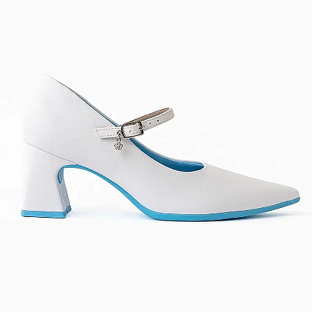 Scarpin Boneca Smurfs Salto Alto Branco Neve Piccadilly 767002