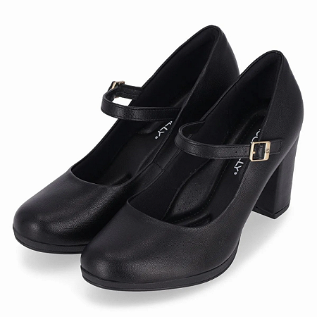 Scarpin Boneca Deise Salto Alto Preto Piccadilly 130211