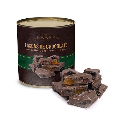 Lascas de Chocolate ao Leite com Frutas Secas