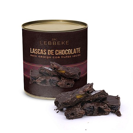 Lascas de Chocolate Meio Amargo com Frutas Secas