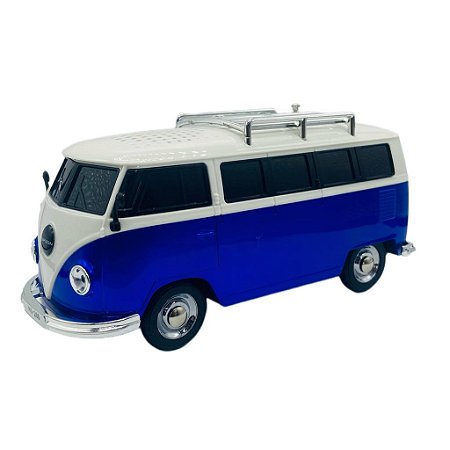 Caixa de Som Bluetooth Modelo Kombi Azul