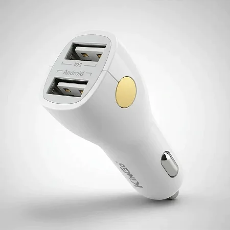 Fonte Veicular Celular Com Duas Entradas USB 2.4A Kingo C201