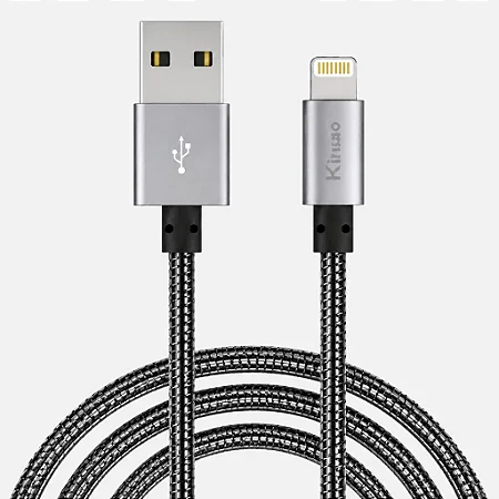 Cabo USB Para Lightning 1 Metro Metalizado 2.1A Kingo
