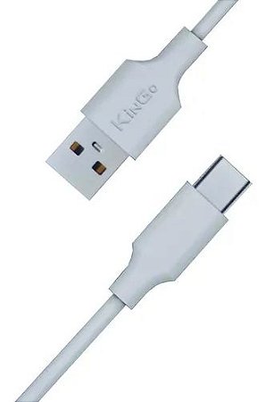 Cabo USB/Tipo C 1 Metro Branco 2.1A Kingo