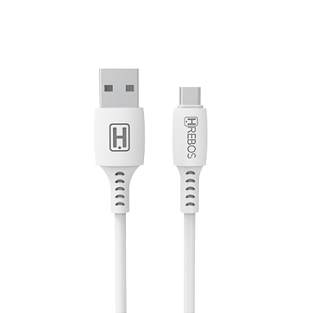Cabo Turbo USB Para Tipo C 1 Metro Branco Hrebos HS-41