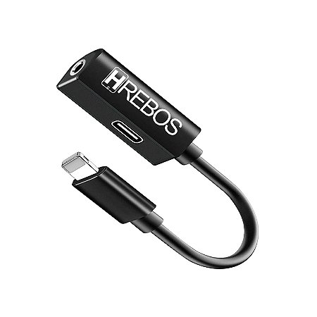 Adaptador Para Lightning Fone P3 e Carregamento Hrebos HS-309