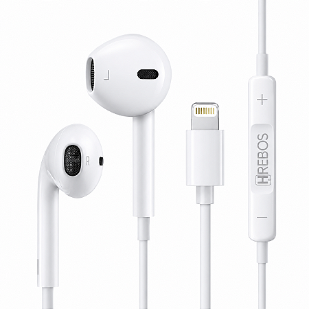 Fone de Ouvido Para Lightning Com Fio Estéreo Hrebos HS-35