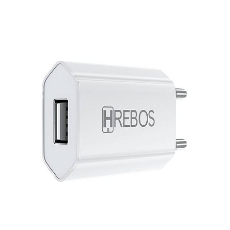 Fonte Carregador Celular 1.2A Branco Hrebos HS-102