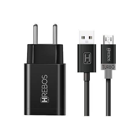 Carregador Completo Micro USB V8 Turbo 18W Hrebos HS-165V
