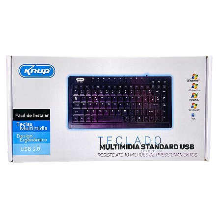 Teclado Multimídia Knup Com Fio USB Computador e Notebook