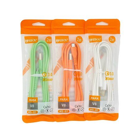Cabo USB Micro USB V8 2 Metros HRebos