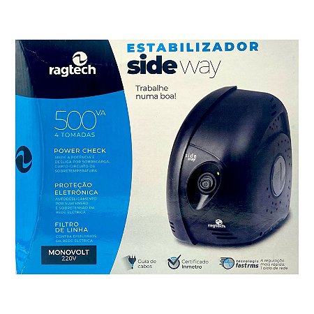 Estabilizador Ragtech SideWay 500 VA 4 Tomadas Monovolt 220