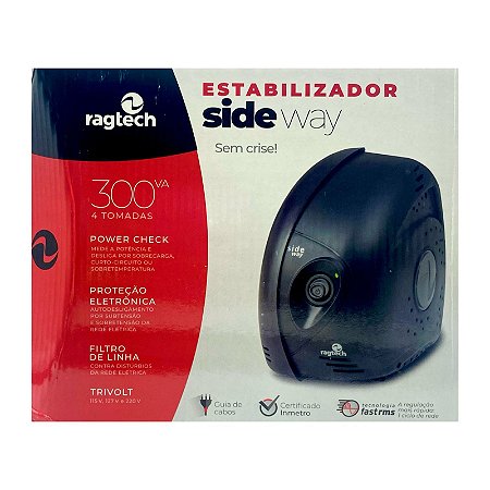 Estabilizador Ragtech SideWay 300 VA 4 Tomadas Trivolt