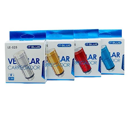 Fonte Veicular IT Blue Duas Entradas USB 3.4A LE-525
