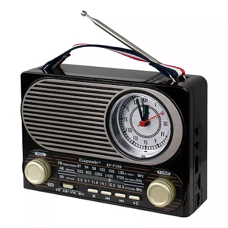 Rádio Retrô Bluetooth USB Recarregável Com Lanterna Inova KV-11121