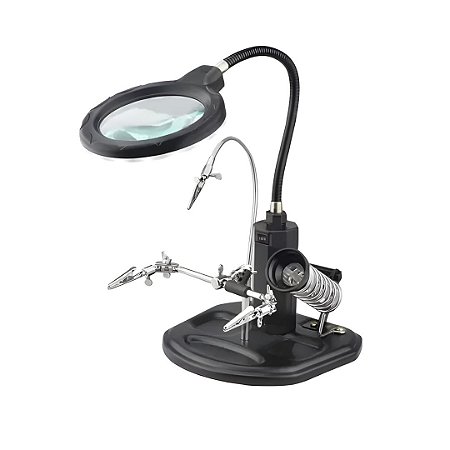 Lupa De Mesa Knup Com LED e Zoom 6 em 1