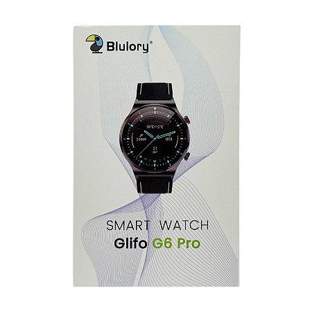 Smartwatch Blulory Glifo G6 Pro Pulseira Couro Preta