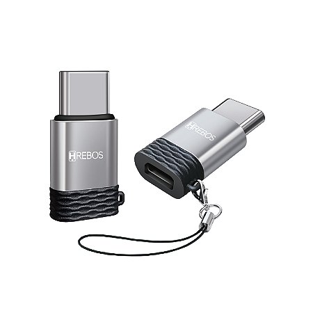 Adaptador Tipo C Macho Para Micro USB V8 Fêmea OTG Hrebos HS-221