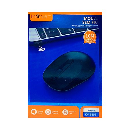 Mouse Inova Bluetooth Sem Fio Conexão Até 10 Metros KV8608