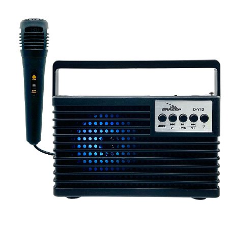 Rádio Grasep Com Microfone, Lanterna e Carregamento Solar