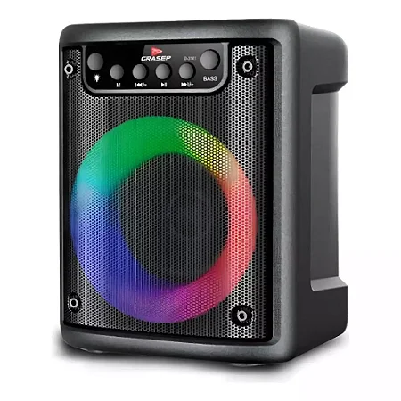 Rádio Portátil Recarregável Entrada Microfone LED Grasep D-3141