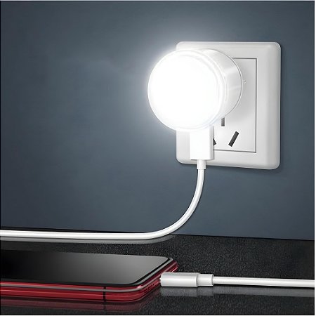 Fonte Carregador Celular Com Lâmpada 3.1A Hrebos HS-331