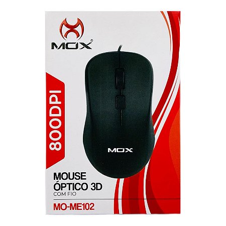 Mouse Óptico Mox Com Fio USB 1 Metro ME-102