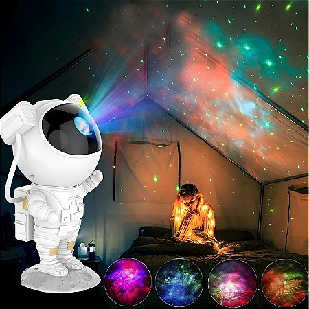 Astronauta Projetor de Luz Galáxia Rotativo 360º Inova XKD-12196