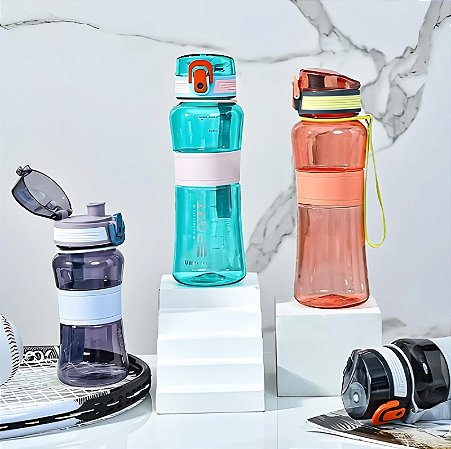 Garrafa Plástica Esportiva 650ml Sportlife Com Alça Tomate AK-6505