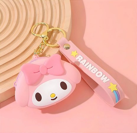Chaveiro Porta Moedas Infantil Em Silicone Com Zíper Picolé/Boneca