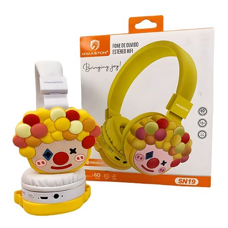 Fone Headphone Sem Fio Infantil Bringing Joy 6D Sound Hmaston SN19