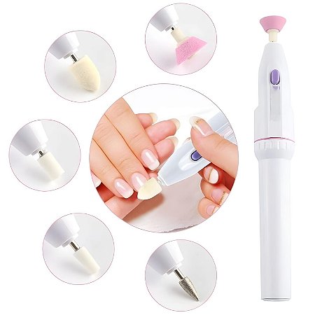 Kit Profissional Para Unhas Motor Rotativo Com 5 Pontas Inova MZJ-12288