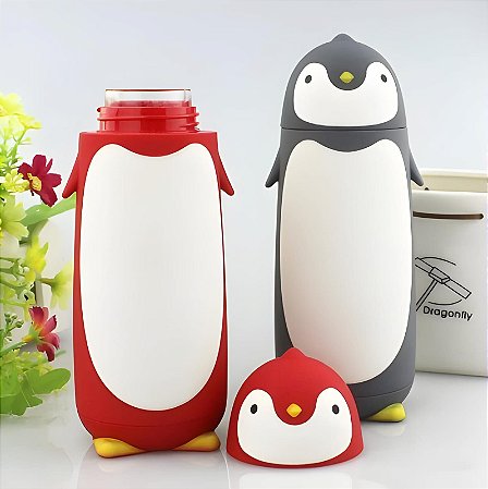 Garrafa Térmica Infantil Formato Pinguim 300ml BM-P1346